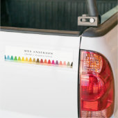 Moderne Kinder leraar kleurrijke regenboogkleuren Bumpersticker (Op Truck)
