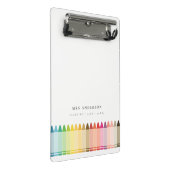 Moderne Kinder leraar kleurrijke regenboogkleuren Mini Klembord (Schuin)