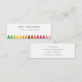 Moderne Kinder leraar kleurrijke regenboogkleuren Mini Visitekaartje (Voorkant / Achterkant)