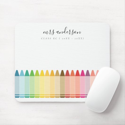 Moderne Kinder leraar kleurrijke regenboogkleuren Muismat (Met muis)