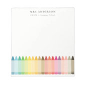 Moderne Kinder leraar kleurrijke regenboogkleuren Notitieblok (Voorkant)