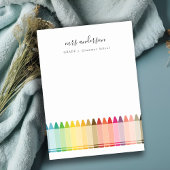 Moderne Kinder leraar kleurrijke regenboogkleuren Notitiekaartje