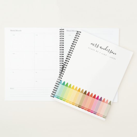 Moderne Kinder leraar kleurrijke regenboogkleuren Planner (Display)