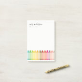Moderne Kinder leraar kleurrijke regenboogkleuren Post-it® Notes (Op bureau)
