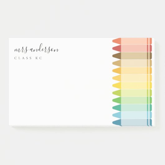 Moderne Kinder leraar kleurrijke regenboogkleuren Post-it® Notes (Voorkant)