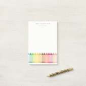 Moderne Kinder leraar kleurrijke regenboogkleuren Post-it® Notes (Op bureau)