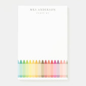 Moderne Kinder leraar kleurrijke regenboogkleuren Post-it® Notes (Voorkant)