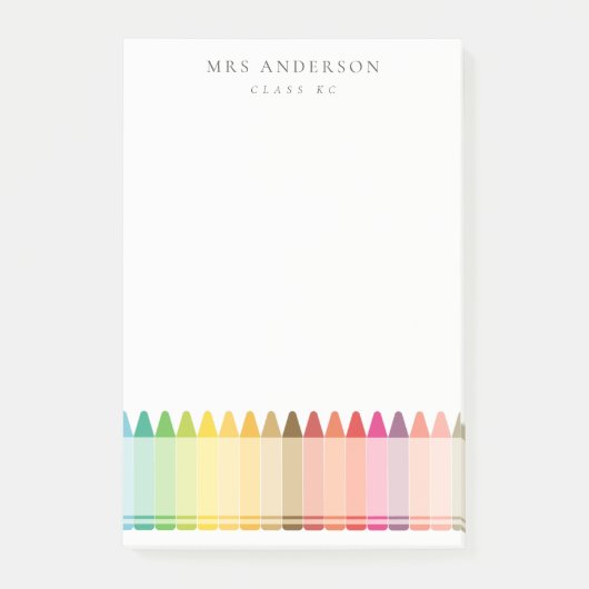Moderne Kinder leraar kleurrijke regenboogkleuren Post-it® Notes (Voorkant)