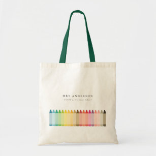 Moderne Kinder leraar kleurrijke regenboogkleuren Tote Bag