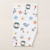 Moderne kinder marinesster is wit blauw bad handdoek (Handdoek)