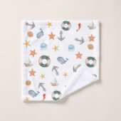 Moderne kinder marinesster is wit blauw bad handdoek (Wasdoekje)