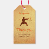 Moderne Kinder Martial Arts Karate Verjaardag Beda Cadeaulabel (Voorkant)