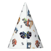 Moderne Kinder Monster Trucks Verjaardagsfeest Feesthoedjes (Achterkant)