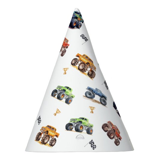 Moderne Kinder Monster Trucks Verjaardagsfeest Feesthoedjes (Rechts)