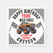 Moderne Kinder Monster Trucks Verjaardagsfeest Servet (Voorkant)