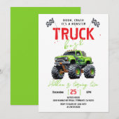 Moderne Kinder Monster Vrachtwagen Verjaardagsfees Kaart (Voorkant / Achterkant)