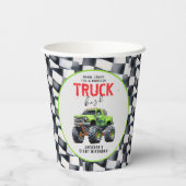 Moderne Kinder Monster Vrachtwagen Verjaardagsfees Papieren Bekers (Achterkant)