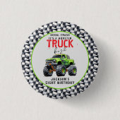 Moderne Kinder Monster Vrachtwagen Verjaardagsfees Ronde Button 3,2 Cm (Voorkant)
