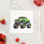 Moderne Kinder Monster Vrachtwagen Verjaardagsfees Servet (Insitu)