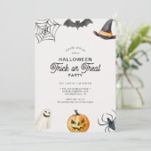 Moderne Kinder partij voor halloween Trick or trea Kaart (Staand voorkant)