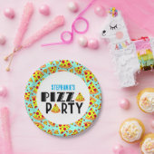 Moderne Kinder Pizza Verjaardagsfeestje Aangepaste Papieren Bordje (Feest)