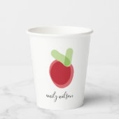 Moderne Kinder schoolleraar handleiding Apple Papieren Bekers (Achterkant)