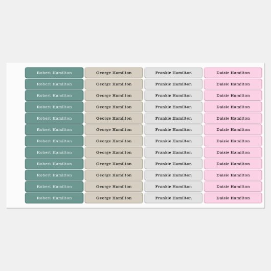 Moderne Kinder waterdichte naam Aangepast Labels (Vel)