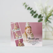 Moderne Kinderen Foto Verjaardag Bedankt Briefkaart (Staand voorkant)