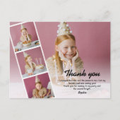 Moderne Kinderen Foto Verjaardag Bedankt Briefkaart (Voorkant)