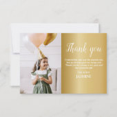 Moderne Kinderen Gouden Foto Bedankkaart (Voorkant)