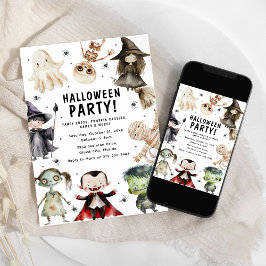 Moderne Kinderen Halloween Feestje Kaart