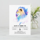 Moderne Kinderen Leeuw Verjaardag Kaart (Staand voorkant)