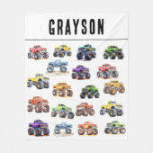 Moderne Kinderen Monstertrucks Fleece Deken (Voorkant)