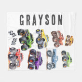 Moderne Kinderen Monstertrucks Fleece Deken (Voorkant (Horizontaal))