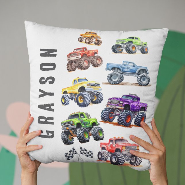Moderne Kinderen Monstertrucks Kussen (Creator heeft geüpload)