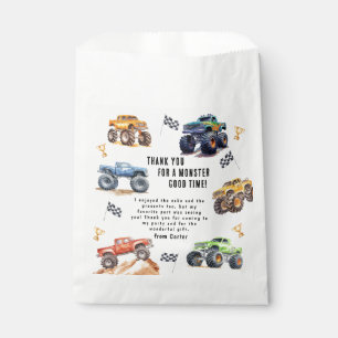 Moderne Kinderen Monstertrucks Verjaardagsfeestje Bedankzakje