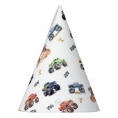 Moderne Kinderen Monstertrucks Verjaardagsfeestje Feesthoedjes (Links)