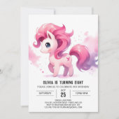 Moderne Kinderen Paard Verjaardag Kaart (Voorkant)