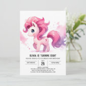 Moderne Kinderen Paard Verjaardag Kaart (Staand voorkant)