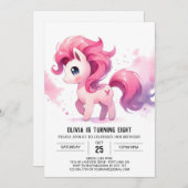 Moderne Kinderen Paard Verjaardag Kaart (Voorkant / Achterkant)