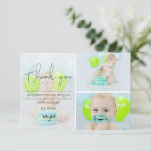 Moderne kinderfoto-collage bedankkaart (Staand voorkant)