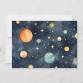 Moderne kinderfoto Outer Space Stars bedankkaart (Achterkant)