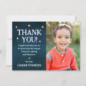 Moderne kinderfoto Outer Space Stars bedankkaart (Voorkant)