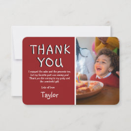 Moderne kinderfoto verjaardag | bedankkaartje bedankkaart