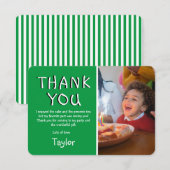 Moderne kinderfoto verjaardag | Dankkaart Bedankkaart (Voorkant / Achterkant)