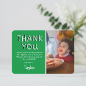 Moderne kinderfoto verjaardag | Dankkaart Bedankkaart (Staand voorkant)