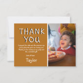 Moderne kinderfoto verjaardag | Dankkaart Bedankkaart (Voorkant)