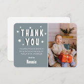 Moderne kinderfoto verjaardag | Ster bedankkaart (Voorkant / Achterkant)