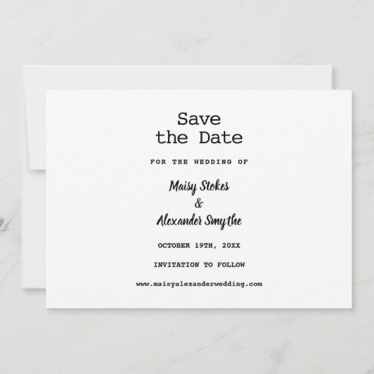 Moderne kinderfoto's bruiloft save the date (Achterkant)