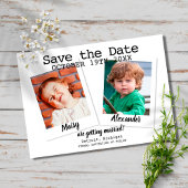 Moderne kinderfoto's bruiloft save the date